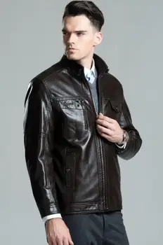 Vyriški Prekės Žiemą Odos Striukė, aukštos kokybės Verslo Atsitiktinis Slim Vyrų odiniai drabužiai Mens odos Motociklo liemenės M-3XL