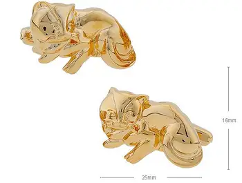 Vyriškos Rankogalių segtukai Aukso Katė Gyvūnų rankogalių segtukai, skirti marškinėliai M4315 25mm