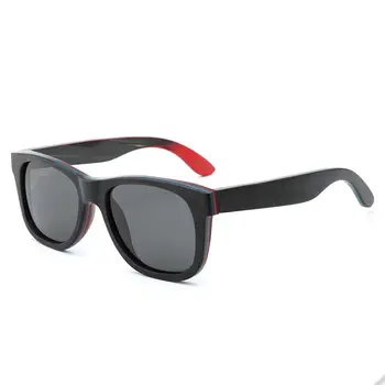Vyrų/Moterų Black Medienos Akiniai nuo saulės Riedlentė Poliarizuoti Saulės akiniai Aukštos Kokybės UV400