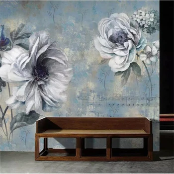 Wellyu Užsakymą tapetai 3d обои retro naftos tapyba fone sienos abstrakčiai rankomis dažyti aliejus, tapyba šviesą gėlės 3d tapetai