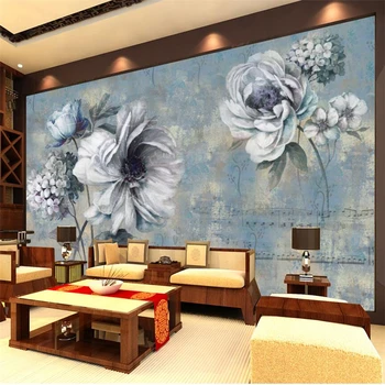 Wellyu Užsakymą tapetai 3d обои retro naftos tapyba fone sienos abstrakčiai rankomis dažyti aliejus, tapyba šviesą gėlės 3d tapetai