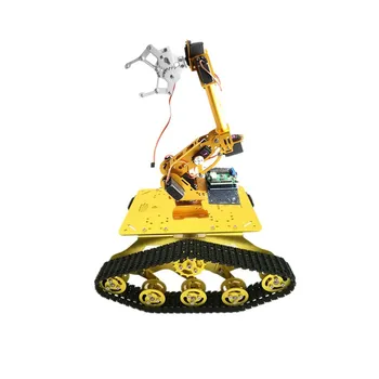 Wifi/ BT/ PS2 Valdymo Robotų Platforma Mobiliesiems amortizatoriumi Bakas, Važiuoklė Ir 8DOF Metalo Roboto Ranka Su Gripper Arduino 