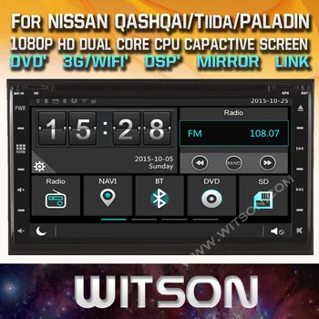 WITSON CAR DVD GPS NISSAN QASHQAI/Tiida/PALADINAS automobilio audio grotuvas su bluetooth, automagnetolos, navigacijos gps palaikymu DVR/Wifi