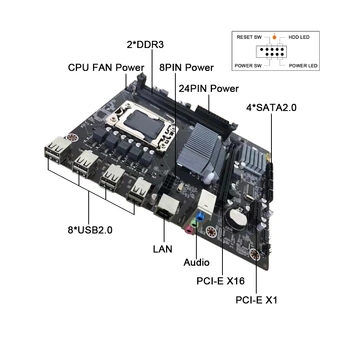 X58 LGA1356 Plokštė DDR3 1066/1333/1 600mhz SATA2.0 USB2.0 ATX Parama 32GB Ram Dual Channel Paramos RECC Atmintis
