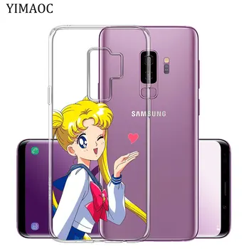 YIMAOC Sailor Moon katė Minkštas Silikoninis Telefono Apvalkalas Atveju, Samsung Galaxy S10 S10e S8 S9 10 Pastaba Plus S7 Krašto Skaidrus