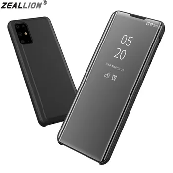 Zeallion Samsung Galaxy A90 5G A10s A20s M40s M31 M30s A70e A70s A81 A91 S20 Ultra Plus S10 Lite 2020 Veidrodis, Flip Telefono dėklas