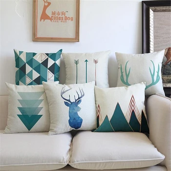 Šiaurės geometrinis rodyklės spausdinimas mesti pagalvės, dekoratyvinės sėdynės pagalvėlės, sofos automobilių lino medvilnės elnias pagalvėlė kambario apdaila