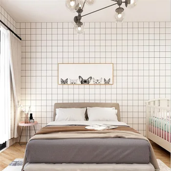Šiaurės stiliaus tapetai miegamajame renovacijos tapetai miegamajame sienos lipdukai šiltų namų dekoravimo lipdukai lipni PVC popieriaus
