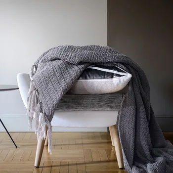 Šiaurės šalių mados moteris atsitiktinis antklodė office poilsio šiltas megztas kutas apdailos mesti tamsiai mėlyna lova, sofa mesti antklodę LB62212