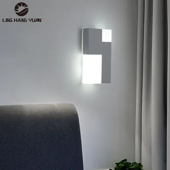Šiuolaikinių LED Sieniniai Šviestuvai Juodu rėmu Naktiniai Žiburiai Gyvenimo Kambario, Miegamasis, Studijų Kambaryje Eilėje Žibintai Sienų šviestuvai, Patalpų Apšvietimas 12W