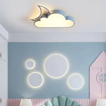 Šiuolaikinės paprastas debesis, mėnulį lubų lempa Šiaurės berniukų ir mergaičių miegamasis asmeninį kūrybos animacinių filmų akių apsauga lempos