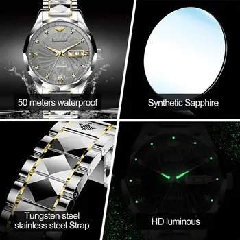 Šveicarijos Prekės ženklas OUPINKE Prabangių Vyrų Laikrodžiai Automatinis laikrodis Mens Volframo Plieno, atsparus Vandeniui 5ATM Verslo Mechaninis Laikrodis 3169
