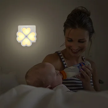 Šviesos Jutiklis Kontrolės Naktį Šviesos Mini ES, JAV, UK Plug Miegamojo Lempa Kūdikiui Maitinti Miega
