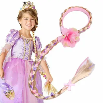 Šviesūs Cosplay Audimo Nerijos Tangled Rapunzel Princesė Lankelis Plaukų Mergina Perukas Princesė Merginos Lankelis Vaikams Plaukų Lankelis Tinklelio