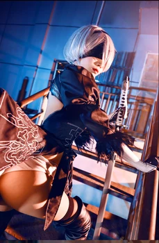 Žaidimas NieR Automatai 2B, pilnas komplektas cosplay kostiumų Dirbtiniais Suede aukštos kokybės, suknelė atsargų fondo Perukas Kojinės Batai