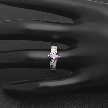 Žavesio Sidabro Mados Opalas žiedai moterims Alyvuogių Apvalios Raudonos Cirkonis Vestuvių papuošalai, žiedai, Balta, Sidabro vestuvinis žiedas dovana