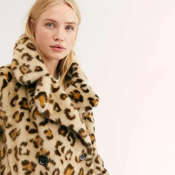 Žiemos dukart susidūrė su vilnos leopard dvigubos kišenės mados zaraing stiliaus za 2020 m. moteris sheining vadiming šilta moteriška striukė kailis