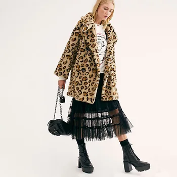 Žiemos dukart susidūrė su vilnos leopard dvigubos kišenės mados zaraing stiliaus za 2020 m. moteris sheining vadiming šilta moteriška striukė kailis
