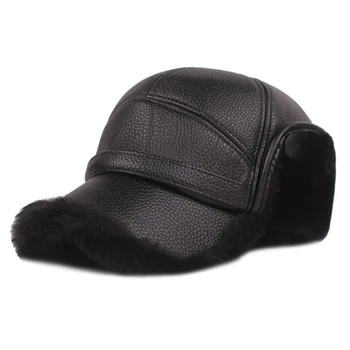 Žiemą Vyras Skrybėlę Aukštos Kokybės Vyrai Storio Matinio Šiltas Galvos Dome Skrybėlę juoda/pilka Mados Siuvimo Street Vyrų Šiltą Kepurę
