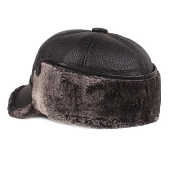 Žiemą Vyras Skrybėlę Aukštos Kokybės Vyrai Storio Matinio Šiltas Galvos Dome Skrybėlę juoda/pilka Mados Siuvimo Street Vyrų Šiltą Kepurę