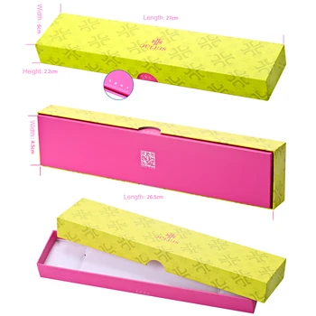 Žiūrėti Langelį JULIUS Brand Classic Geltona ir Rožinė Stačiakampio Formos Popieriaus Dovanų Dėžutėje Pakavimo Rankiniai Laikrodžiai Dėžės